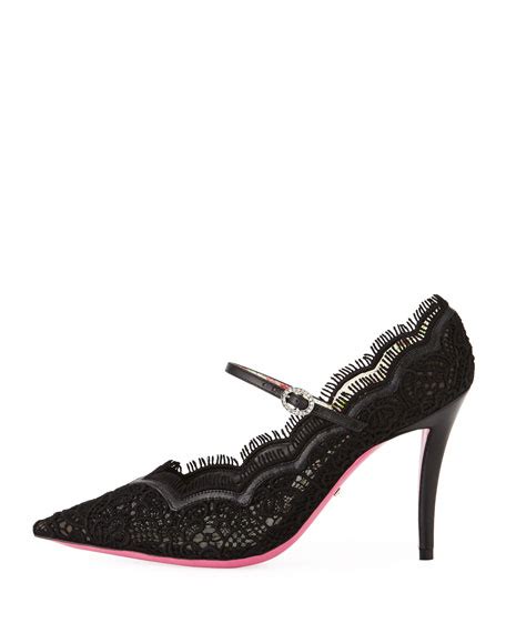 gucci virginia lace mary jane pumps|Gucci 95mm Virginia Lace Mary Jane .